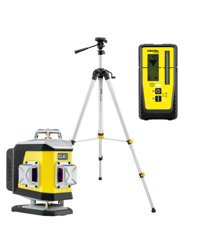 ZESTAW Laser krzyżowy Nivel System CL4G zielony + statyw SJJ-M1 EX + czujnik RD800 Digital Nivel System - Dane techniczne:  Wymi