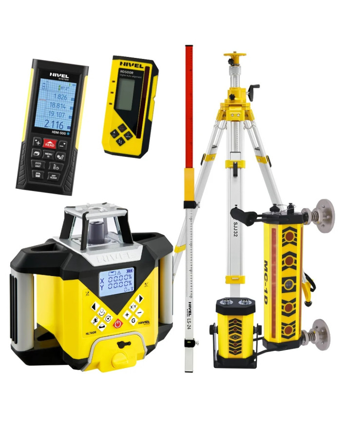SADA Nivel System NL740R DIGITAL laserový nivelačný prístroj + statív SJJ32 + palica LS24 + diaľkomer HDM-50G + senzor MC-1D Niv