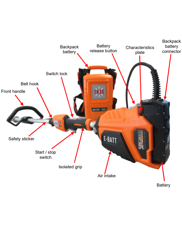 58V Enar VIB-BAR E-BATT battery base Enar - Specifications:  Hose length: No Details RPM: 6000 RPM Motor: Electric Power: 800 W  58V Enar VIB-BAR E-BATT battery base Enar - Specifications:  Hose length: No Details RPM: 6000 RPM Motor: Electric Power: 800 W