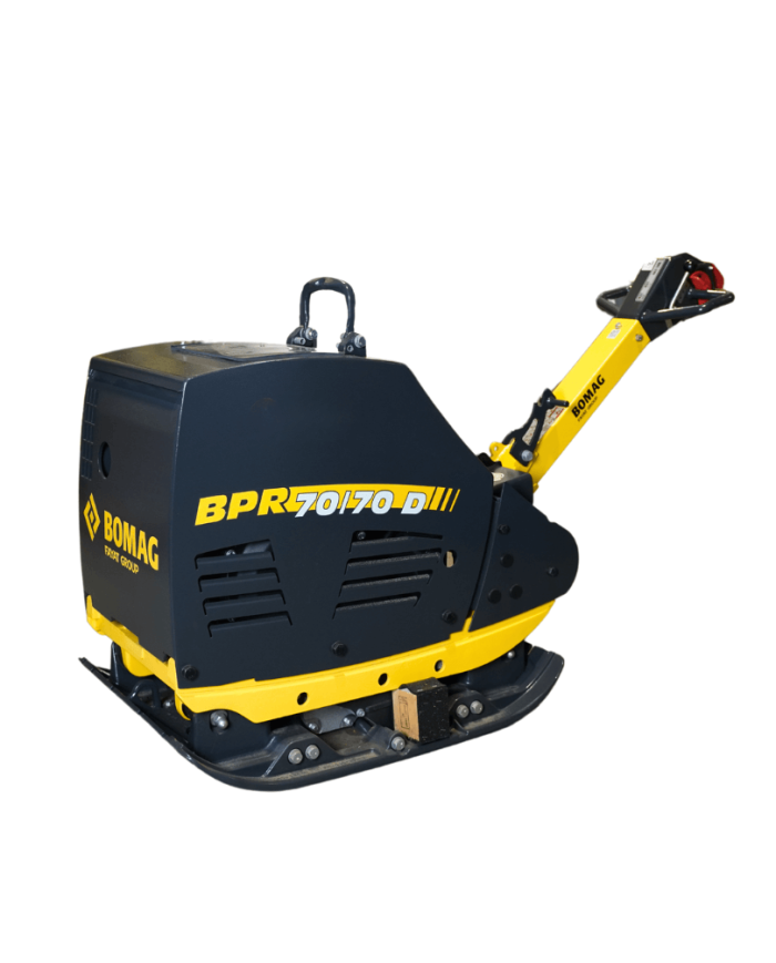 Zagęszczarka rewersyjna Bomag BPR 70/70 DE Bomag - Specifications:  Cooling:Air Weight:580 kg Motor: 1D81S Power:9.8 kW Working  Zagęszczarka rewersyjna Bomag BPR 70/70 DE Bomag - Specifications:  Cooling:Air Weight:580 kg Motor: 1D81S Power:9.8 kW Working