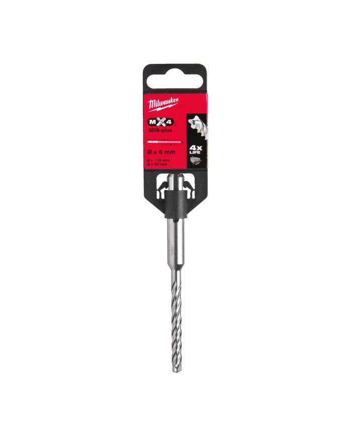 Wiertła SDS-Plus MX4, 4-ostrzowe  Milwaukee | SDS-Plus MX4 6 x 115 - 1 pc Milwaukee - 