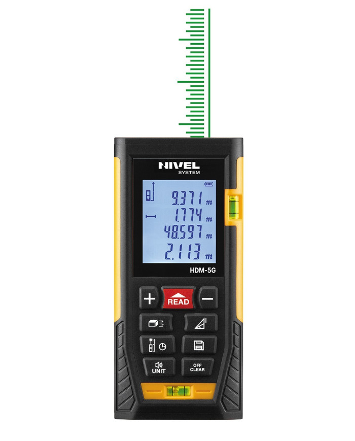 Dalmierz z zieloną wiązką Nivel System HDM-5G Nivel System - Technické údaje:      Rozsahsklonu: 0° až 90°Rozsahprevádzkovej tep