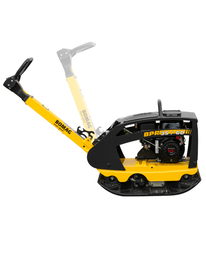 Bomag BPR 35/60 Honda reversible compactor Bomag - Technické údaje:   H motnosť: 215 kg Motor: GX 160 Výkon: 3,6 kW Pracovná rýc