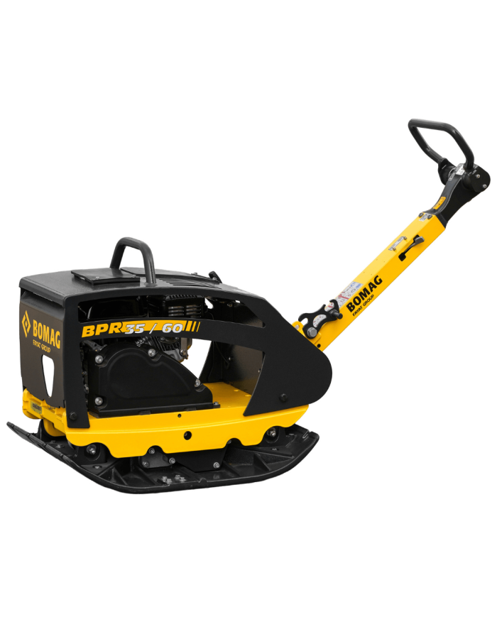 Bomag BPR 35/60 Honda reversible compactor Bomag - Technické údaje:   H motnosť: 215 kg Motor: GX 160 Výkon: 3,6 kW Pracovná rýc