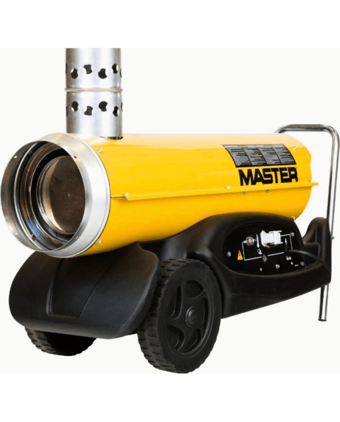 Nagrzewnica olejowa z odprowadzeniem spalin Master BV 77 Master Heaters - Dane techniczne:  Pojemność zbiornika [ l ]: 36 Przepł