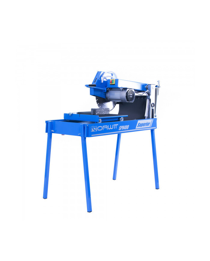 SPN 400 table saw for paving stones 230V Norwit - Specifications:  Dimensions: 1160x600x1210mm RPM: 2800/min Motor power: 2.2 kW