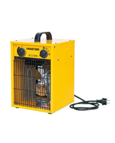 Master B 3.3 EPB electric heater Master Heaters - Technical data:  Airflow [ m³/h ]: 510 Power [ V/Hz ]: 230/1 phase/50 Heating 
